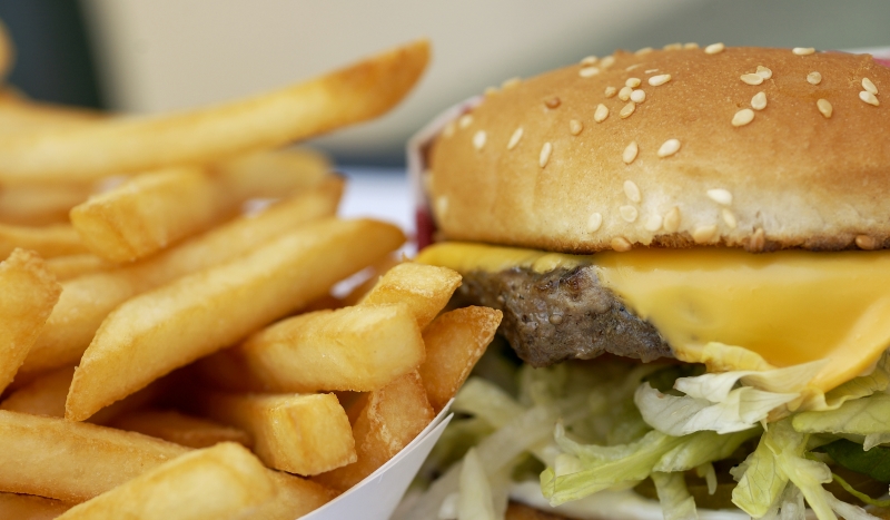 burger and fries